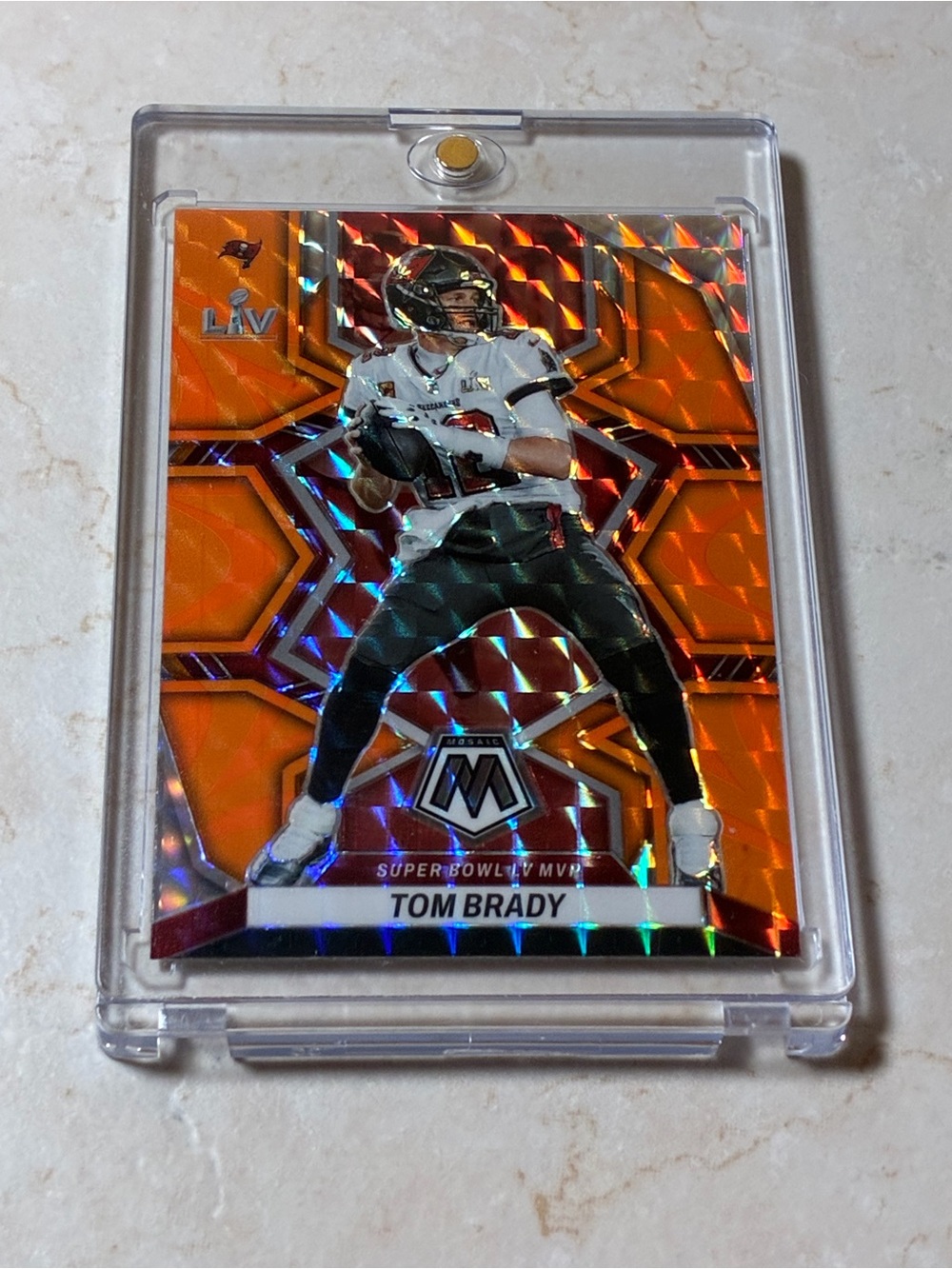 Tom Brady orange mosaic, Super Bowl LV MVP